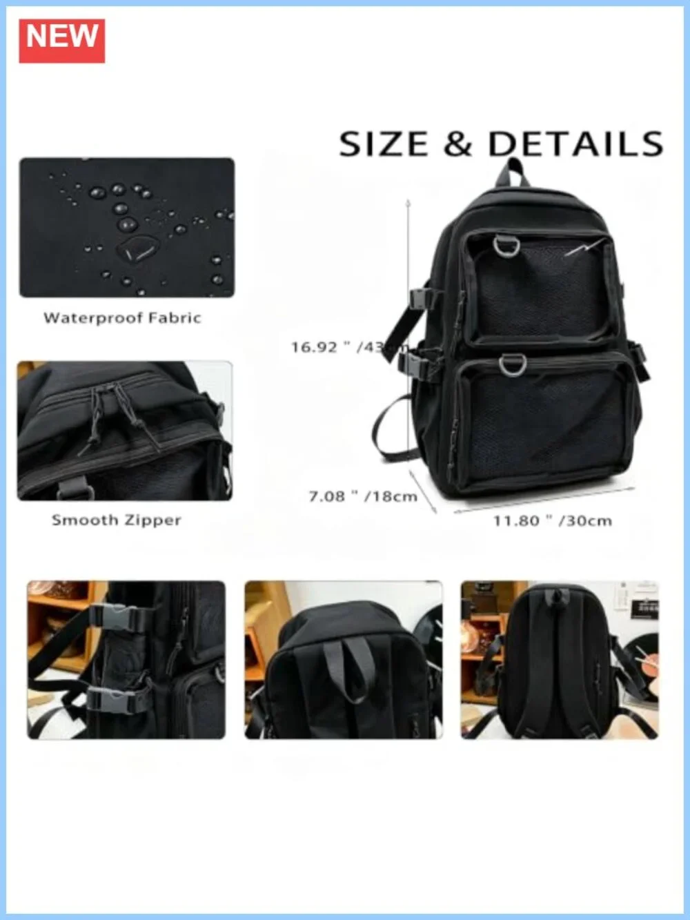 Kawaii Ita Backpack Clear Window Anime Pin Display Bag Y2K Aesthetic Bookbag
